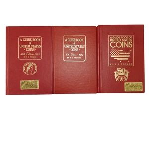 Vintage:Red Guide Books of United States Coins RS Yeoman-1984,1992,1997